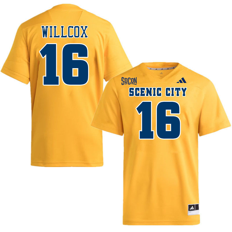 Chattanooga Mocs #16 Grandin Willcox College Football Jerseys,Uniforms Stitched-Gold